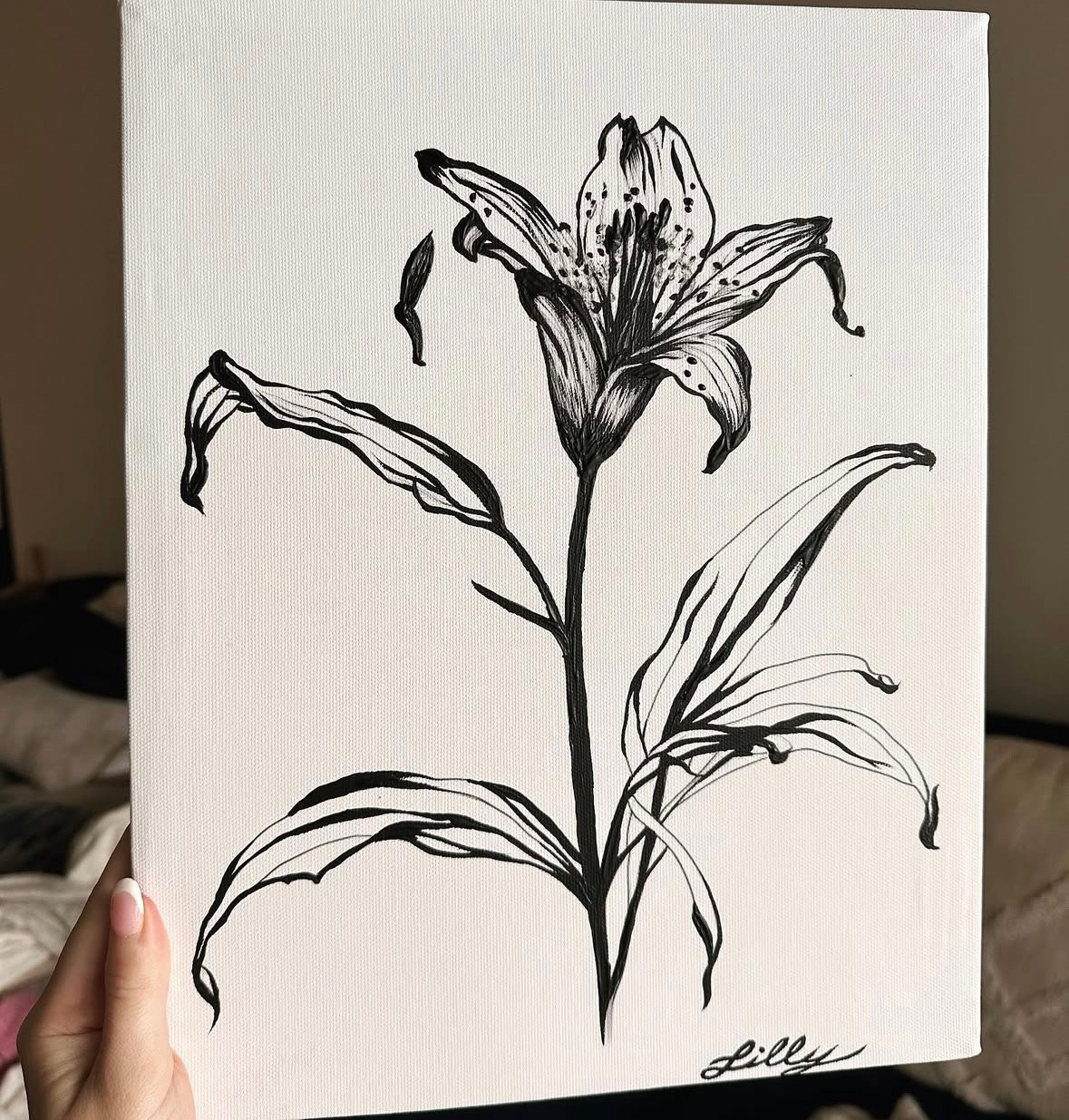 Lily — ink drawing by Breanna Malone